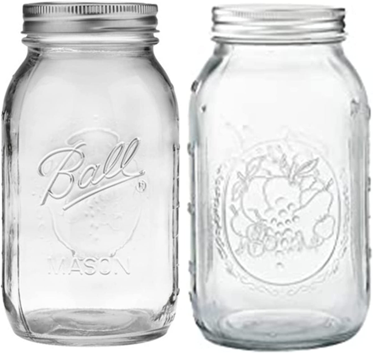 Ball Glass Mason Jar with Lid & Band, Wide Mouth, 32 Ounces, 4 Count