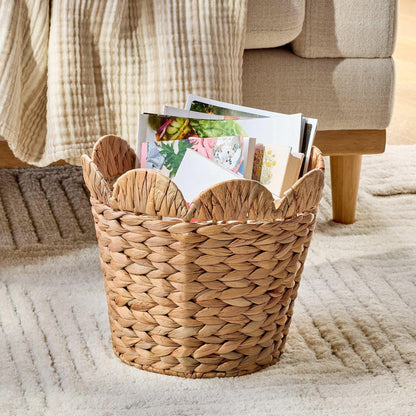 Better Homes & Gardens Round Scalloped Rim Water Hyacinth Basket