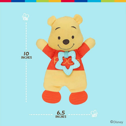 Disney Baby Winnie The Pooh Sensory Blanky with Crinkle and Teether Feet for Infant Baby Boys and Girls