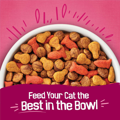 Purina Friskies Gravy Swirlers Dry Cat Food Flavors of Chicken, Salmon and Gravy, 3.15 lb. Bag