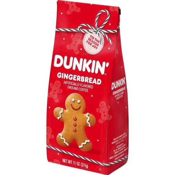 Dunkin’ Gingerbread Artificially Flavored Coffee, Ground Coffee, 11 oz Bag