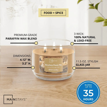 Mainstays 3-Wick Scented Glass Jar Candle, 11.5oz.