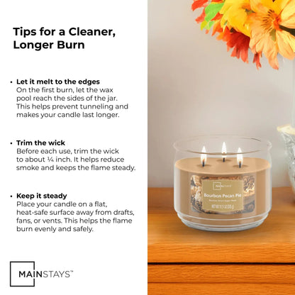 Mainstays 3-Wick Scented Glass Jar Candle, 11.5oz.
