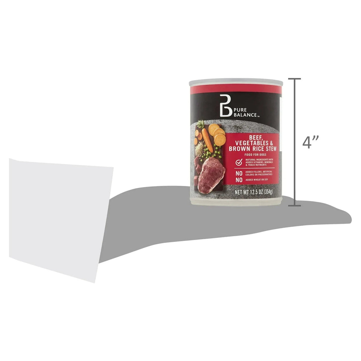 Pure Balance Beef, Vegetable & Brown Rice Flavor Stew Wet Dog Food for Adult, Grain-Free, 12.5 oz. Can