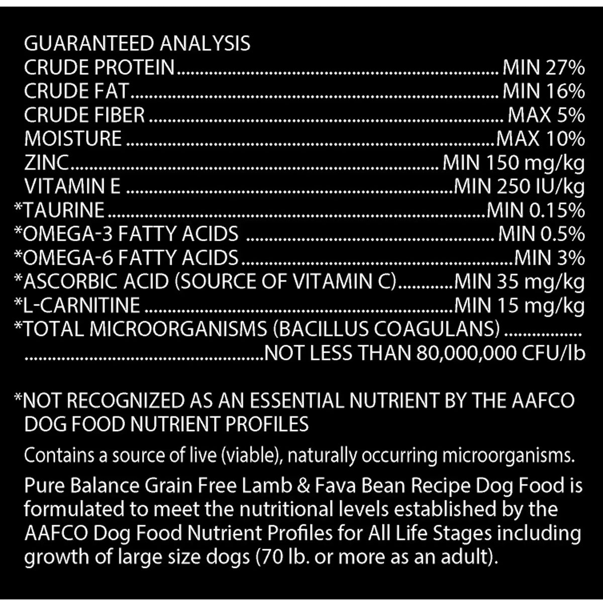 Pure Balance Grain-Free Lamb & Fava Bean Recipe Dry Dog Food