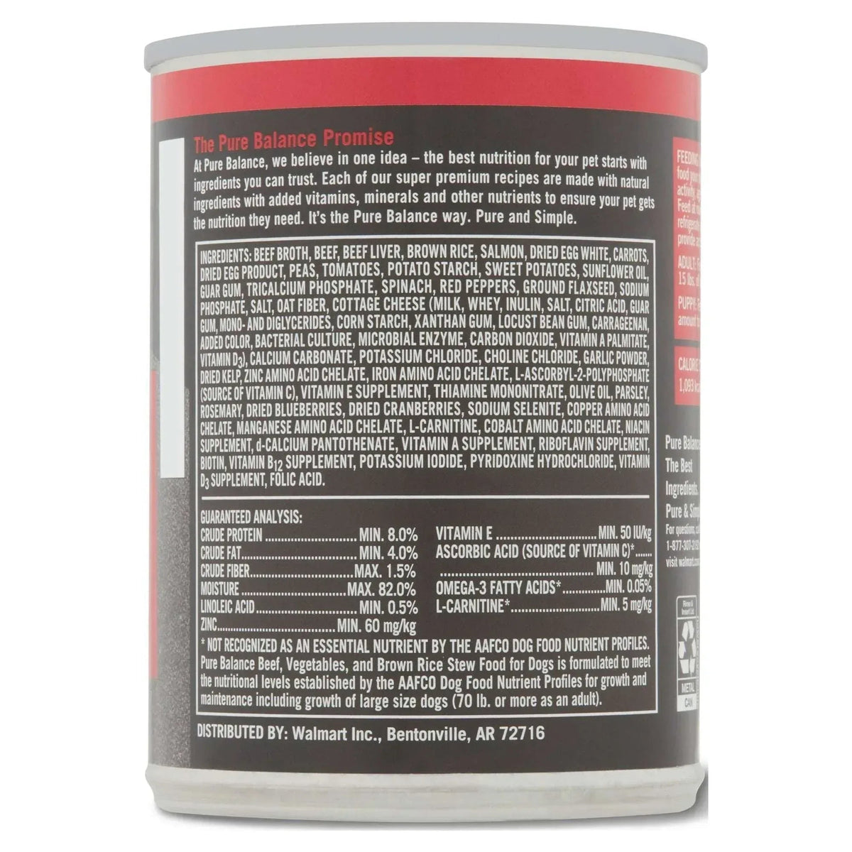 Pure Balance Beef, Vegetable & Brown Rice Flavor Stew Wet Dog Food for Adult, Grain-Free, 12.5 oz. Can