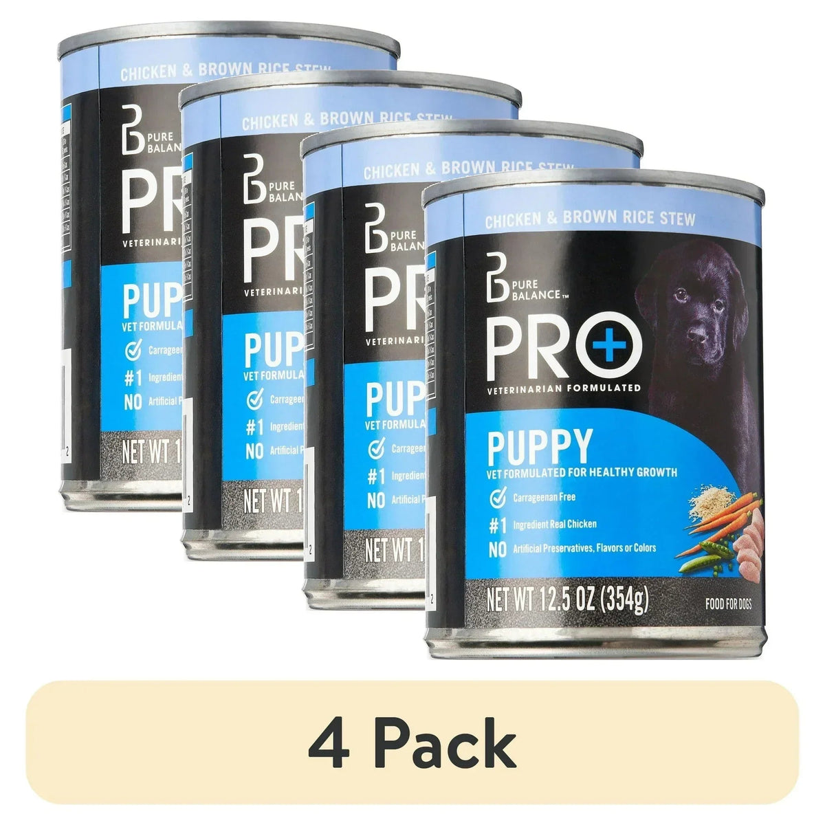 Pure Balance Pro+ Chicken & Brown Rice Stew Wet Dog Food for Puppy, 12.5 oz Can