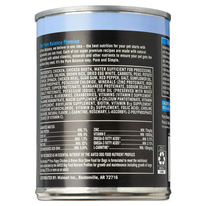 Pure Balance Pro+ Chicken & Brown Rice Stew Wet Dog Food for Puppy, 12.5 oz Can