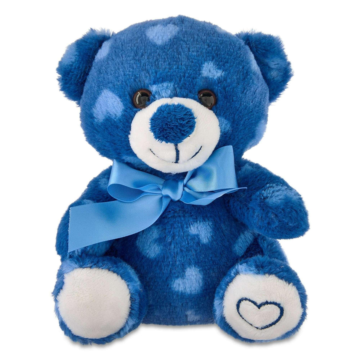 Small Heart Polka Dot Bear Plush, Blue, 7", Valentine's Day by Way To Celebrate