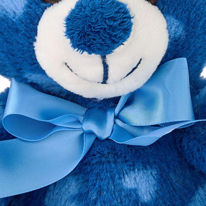 Small Heart Polka Dot Bear Plush, Blue, 7", Valentine's Day by Way To Celebrate
