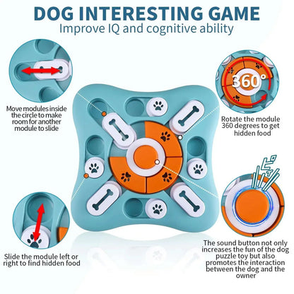 Pet Deluxe Dog Puzzle Toys, Treat Dispensing Dog Enrichment Toys for IQ Training and Brain Stimulation, Interactive Mentally Stimulating Toys as Gifts for Puppies, Cats, Dogs