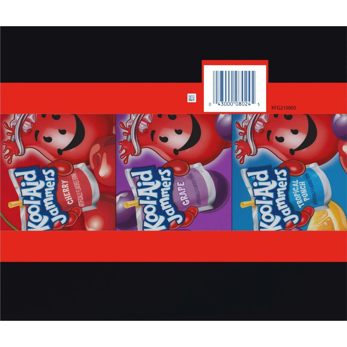 Kool-Aid Jammers Tropical Punch, Grape & Cherry Flavored 0% Juice Drink Variety Pack, 30 ct Box, 6 fl oz Pouches