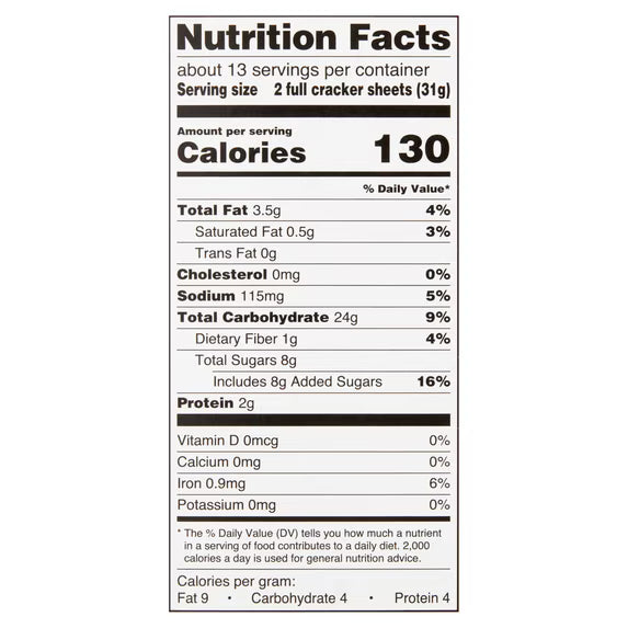 Great Value Cinnamon Graham Crackers, 14.4 oz, 3 Count