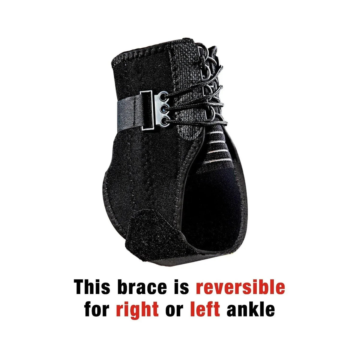 ACE Brand Ankle Support with Side Stabilizers, Adjustable, Black, 1 Brace