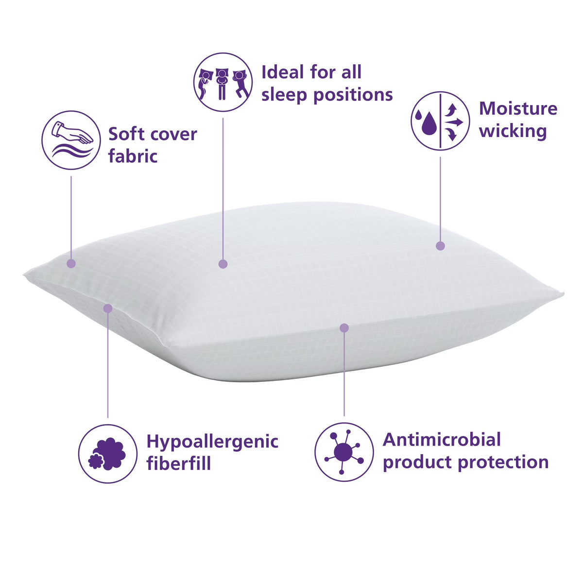 Mainstays Comfort Complete Bed Pillow, Standard/Queen