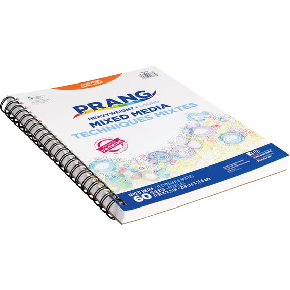 Prang Mixed Media Paper Journal Heavyweight 8.5 in x 11 in, White, 60 Sheets