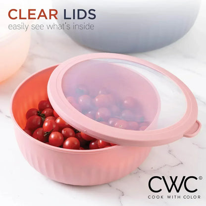COOK WITH COLOR Meal Prep Containers Wide Mixing Bowls Food Storage Containers with Lid