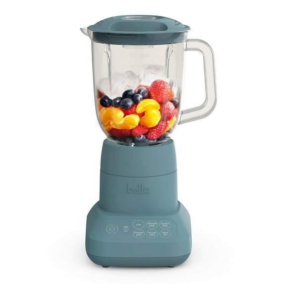 bella 10 Speed Countertop Blender, 48 oz Dishwasher Safe Pitcher, Juicer & Smoothie Maker with Fits-Anywhere™ Slim Flip & Store Design, Stainless Steel Blade, Oatmilk