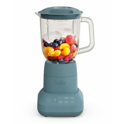 bella 10 Speed Countertop Blender, 48 oz Dishwasher Safe Pitcher, Juicer & Smoothie Maker with Fits-Anywhere™ Slim Flip & Store Design, Stainless Steel Blade, Oatmilk