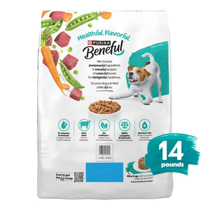 Purina Beneful Incredibites with Farm-Raised Beef Natural Small Breed Dry Dog Food with Added Vitamins, Minerals and Nutrients, 14 Bag