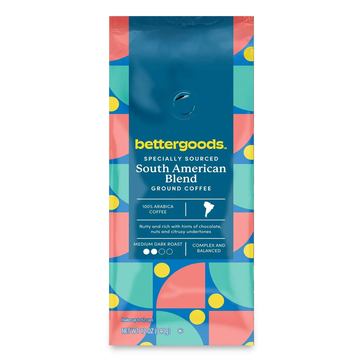 bettergoods Specialty Blend South American Ground Coffee, Medium Dark Roast, 12 oz