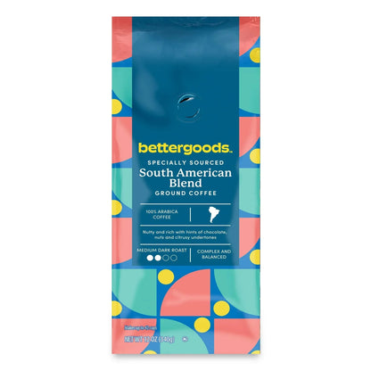 bettergoods Specialty Blend South American Ground Coffee, Medium Dark Roast, 12 oz