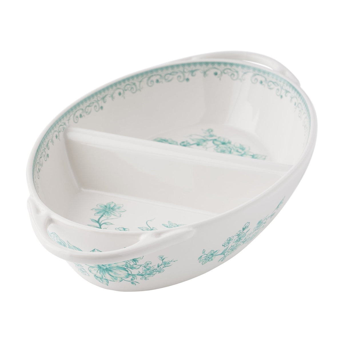 The Pioneer Woman Agatha Stoneware Divided Server, Green