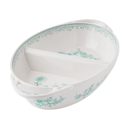The Pioneer Woman Agatha Stoneware Divided Server, Green