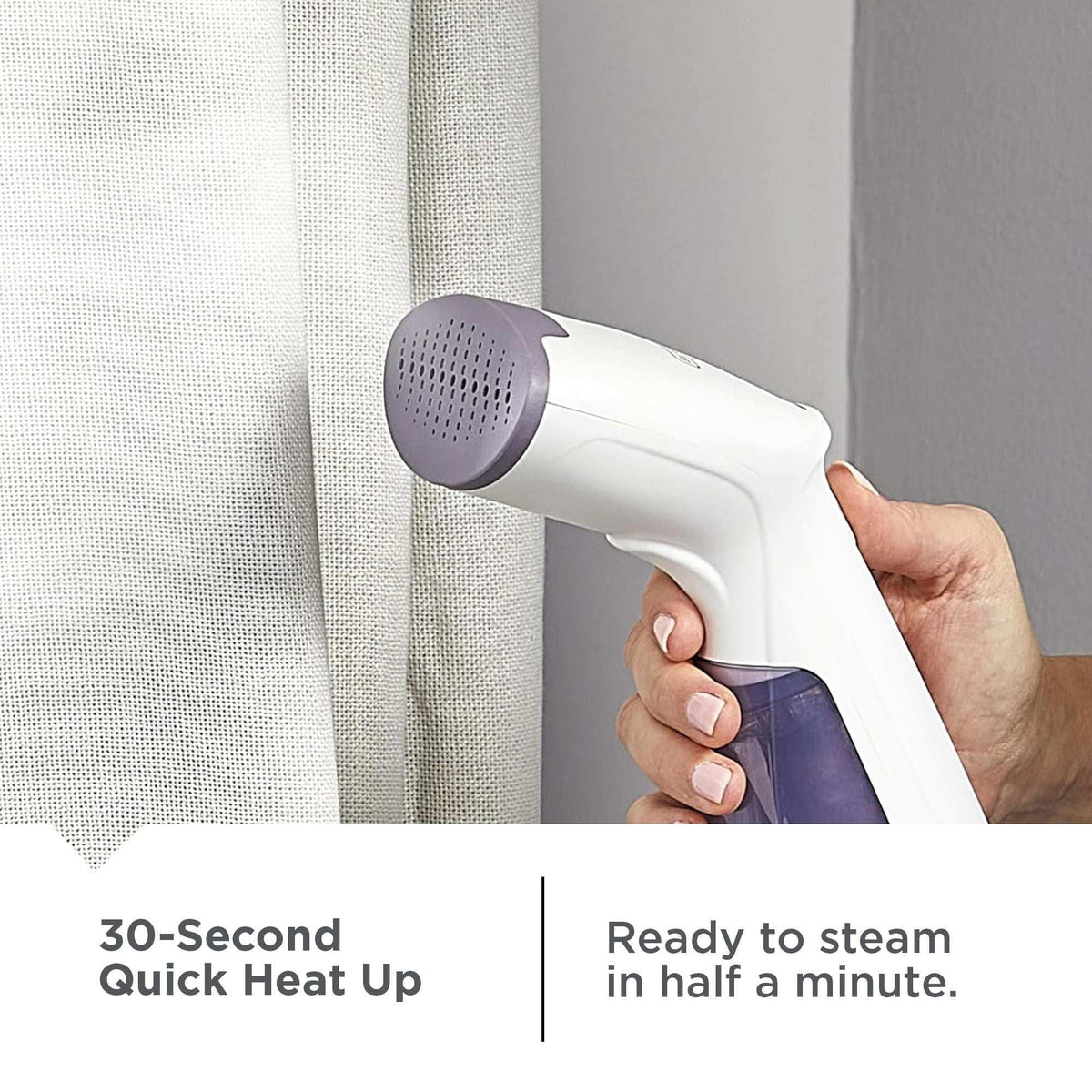 BLACK+DECKER 1000W Compact Garment Steamer with Pump Heater, Removable Water Tank, and Quick Heat-up