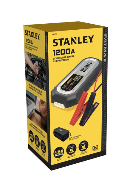 Stanley 1200 Peak Amp Lithium Jump Starter with USB & Case