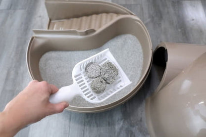 Petmate Booda Dome Clean Step Plastic Enclosed Cat Litter Box with Steps, 95 % Recycled, Titanium
