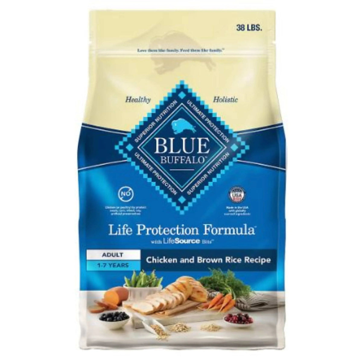 Blue Buffalo Life Protection Formula Natural Adult Dry Dog Food - Chicken and Brown Rice, 38 lbs.