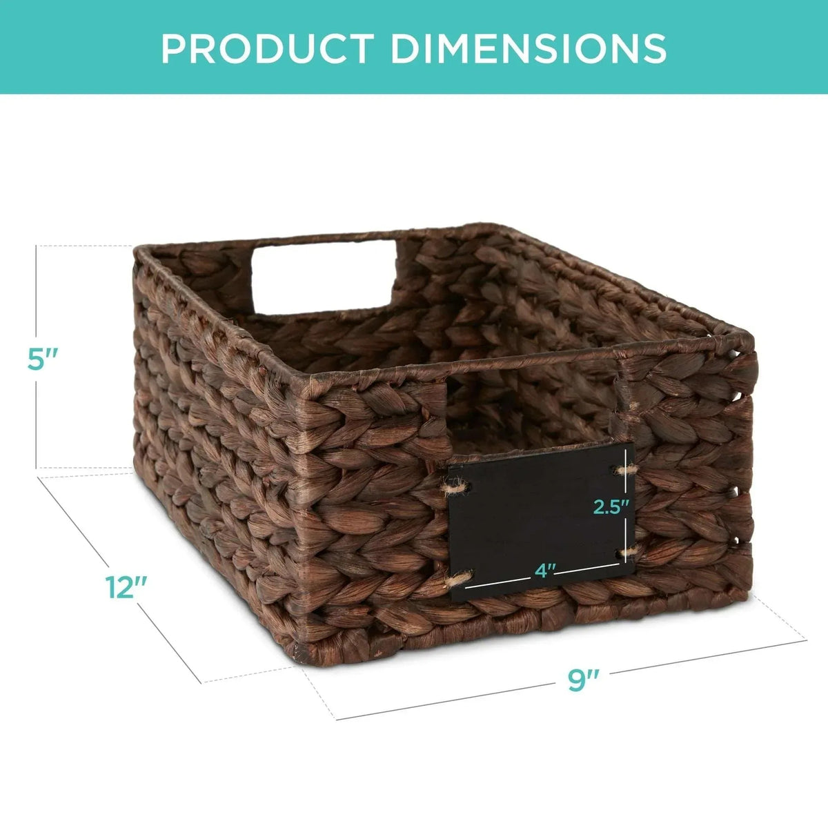 Best Choice Products Set of 4 12in Woven Water Hyacinth Pantry Baskets w/ Chalkboard Label, Chalk Marker