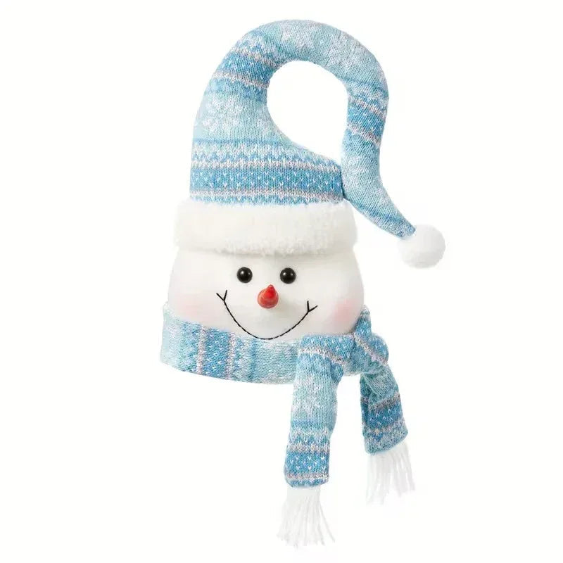 1pc Classic Style Lighted Snowman Christmas Tree Topper - Plush Fabric, Battery Operated (2 AA Not Included), Festive Holiday Ornament for Xmas Party Decor