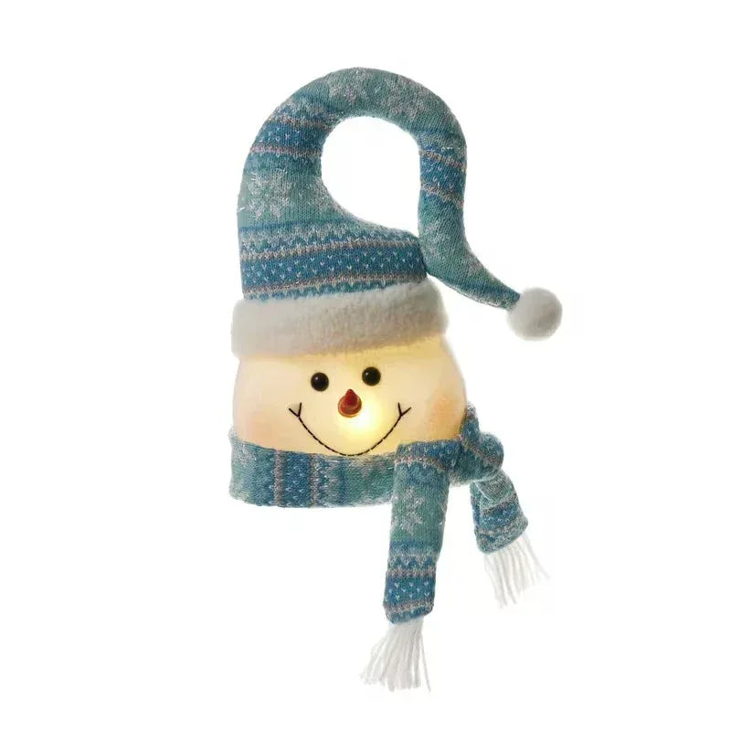 1pc Classic Style Lighted Snowman Christmas Tree Topper - Plush Fabric, Battery Operated (2 AA Not Included), Festive Holiday Ornament for Xmas Party Decor