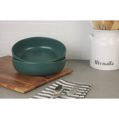 10 Strawberry Street Wazee Matte 9"/48oz Serving Bowl, Set of 2, Emerald Green