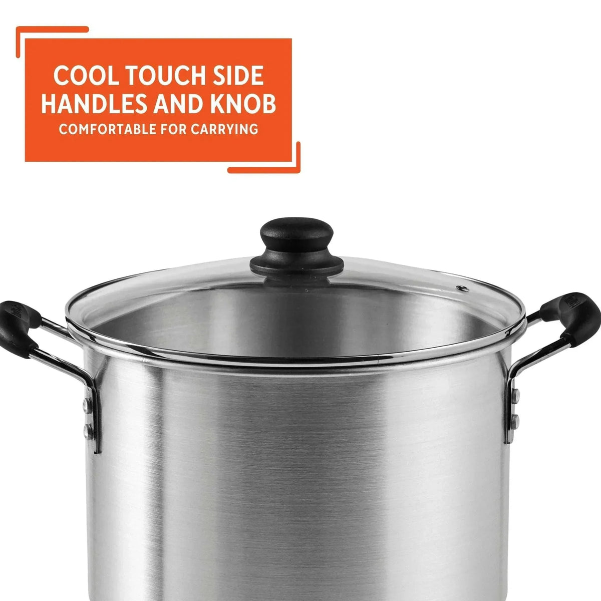 Imusa 10Qt Aluminum Steamer or Stock Pot with Glass Lid & Removable Rack