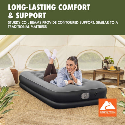 Ozark Trail 13" Twin Indoor & Outdoor Air Mattress with Built-In USB Pump