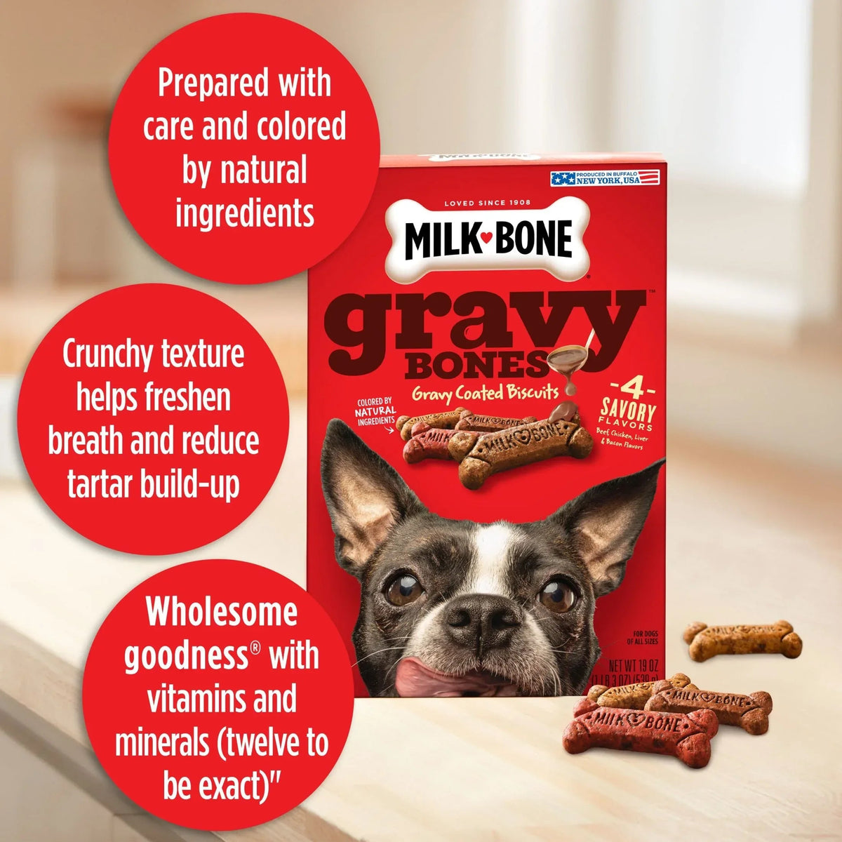 Milk Bone GravyBones Dog Biscuits, Small Dog Treats, 7 lb.