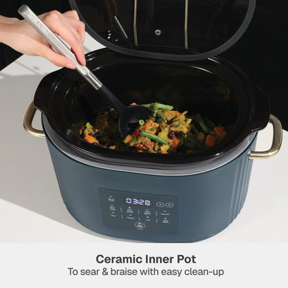 Thyme & Table 6QT Programmable Slow Cooker, Atlantic Blue