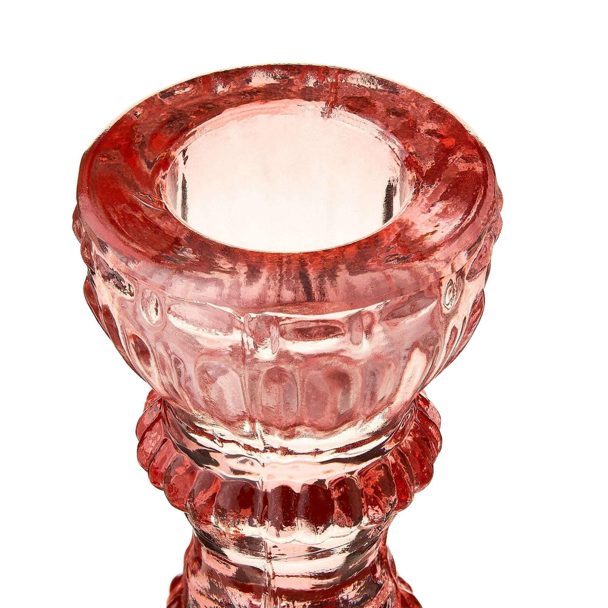 Glass Taper Candle Holder, Pink, 6", Valentine's Day by Way To Celebrate