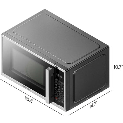 Chefman 0.9 Cu ft Countertop Microwave Oven, 900 Watts - Stainless Steel
