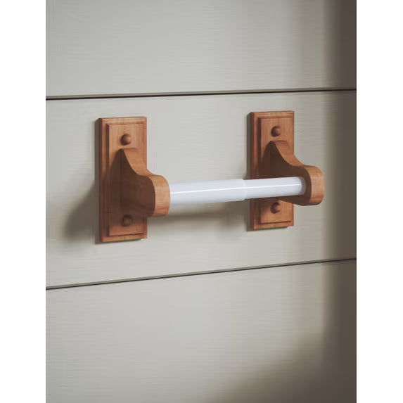 Design House 561209 Dalton Rustic Wall-Mounted Toilet Paper Holder for Bathroom Honey Oak