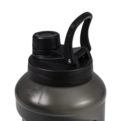 Mainstays 64 Fluid Ounces Water Bottle, Translucent Black, with Straw/ Chug 2 in 1 Lid, Light Weight, Reusable, Plastic