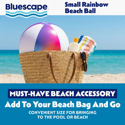 Bluescape Rainbow Inflatable Small Beach Ball 13.5"