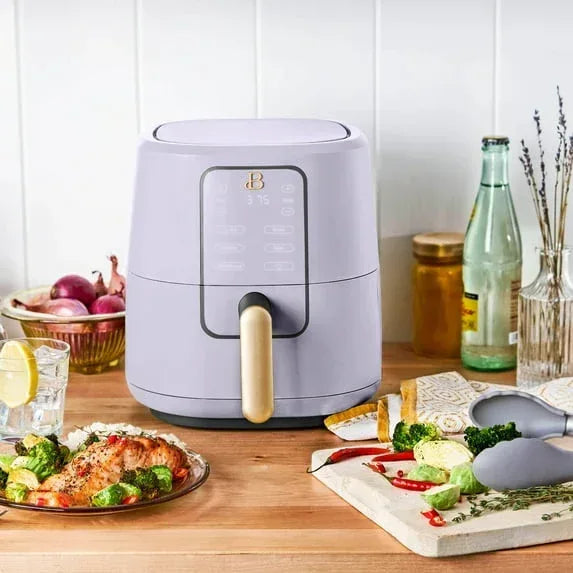 Beautiful 3 Qt Air Fryer with TurboCrisp Technology, EverGood Ceramic Nonstick Coating, Thyme Green by Drew Barrymore