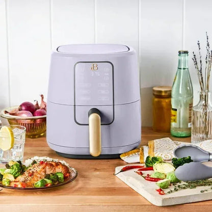 Beautiful 3 Qt Air Fryer with TurboCrisp Technology, EverGood Ceramic Nonstick Coating, Thyme Green by Drew Barrymore