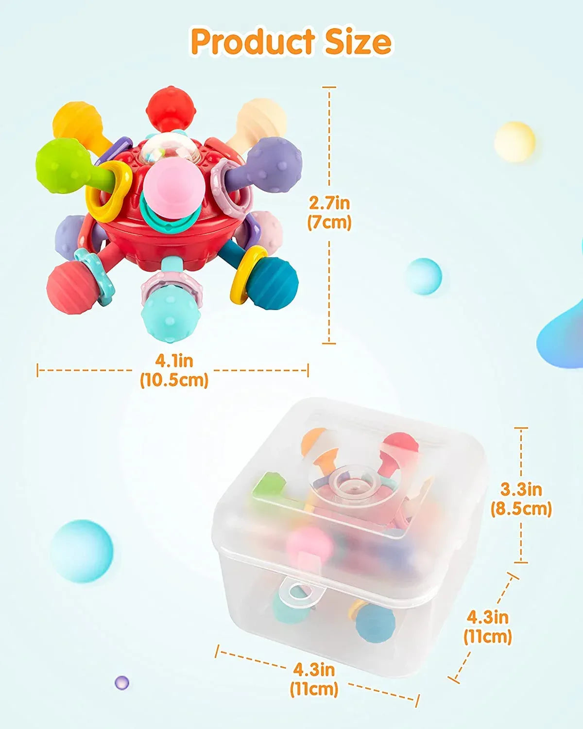 Vanmor Baby Toys Sensory Teething Balls, Baby Teething Toys for Babies 6-12 Months, Baby Teether Rattle Chew Toys, Grasping Activities Infant Toys for 12-18 Months Baby Girl Boys Gift (Red)