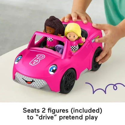 Fisher-Price Little People Barbie Convertible Toy Car with Music Sounds & 2 Figures for Toddlers
