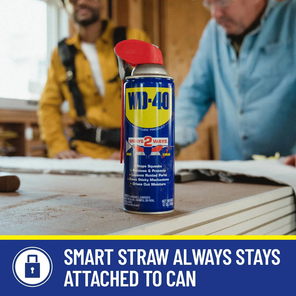 Classic WD-40 Formula, Multi-Use Product with Smart Straw Sprays 2 Ways, Multi-Purpose Lubricant Spray, 12 oz